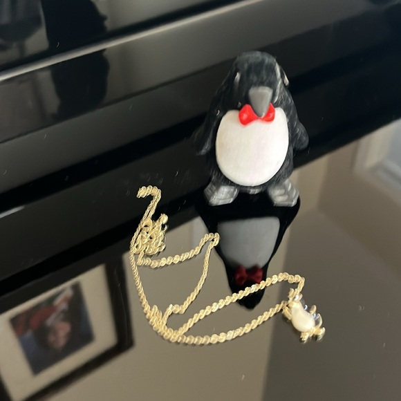 Penguin case with penguin necklace inside - Picture 4 of 5